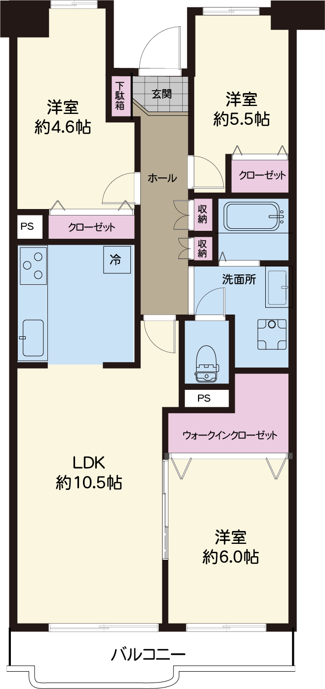 間取り　越谷ファミリータウンC棟308